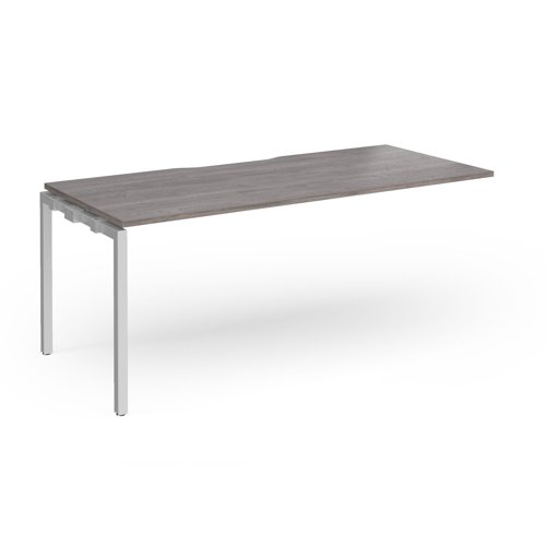 Connex Goal-Post 1800 x 800 x 725mm Single Add On Bay - Silver Frame / Grey Oak Top