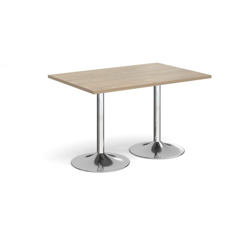Genoa rectangular dining table with chrome trumpet base 1200mm x 800mm - barcelona walnut