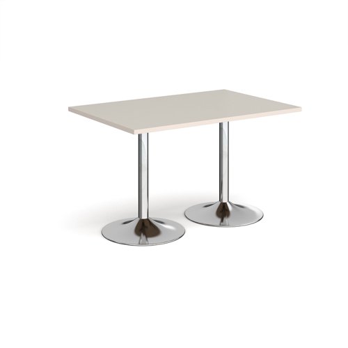 Genoa rectangular dining table with chrome trumpet base 1200mm x 800mm - Light Grey