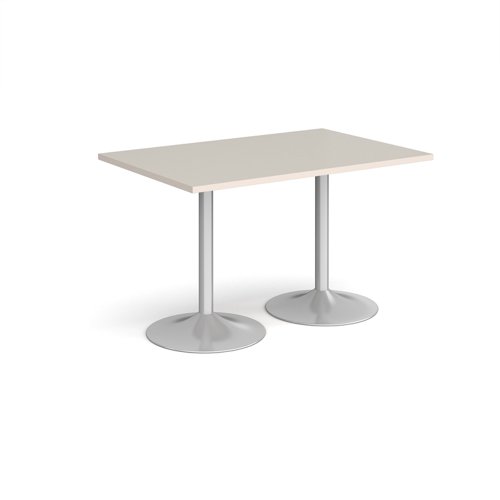 Genoa rectangular dining table with silver trumpet base 1200mm x 800mm - Light Grey