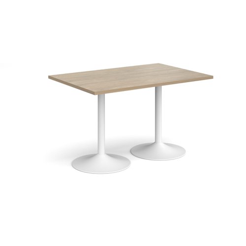 Genoa rectangular dining table with white trumpet base 1200mm x 800mm - barcelona walnut