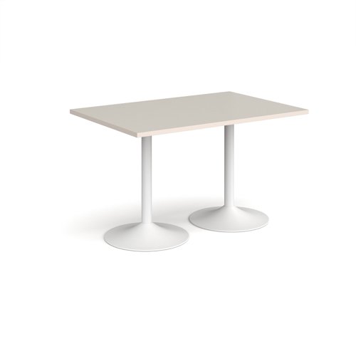 Genoa rectangular dining table with white trumpet base 1200mm x 800mm - Light Grey