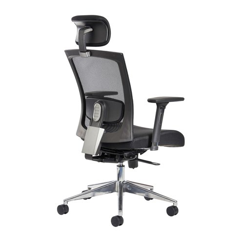 Gemini mesh task chair with adjustable arms and headrest - black | GEM302K2 | Dams International