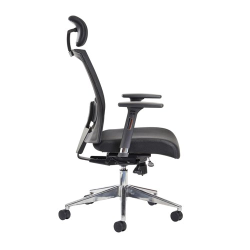 Gemini mesh task chair with adjustable arms and headrest - black Dams International