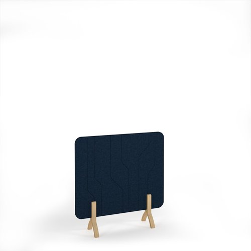 Grain Acoustic Floor Standing Screen Wooden Legs 1200w 1200h - Dark Blue