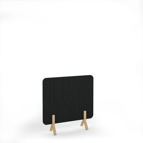 Grain Acoustic Floor Standing Screen Wooden Legs 1200w 1200h - Black
