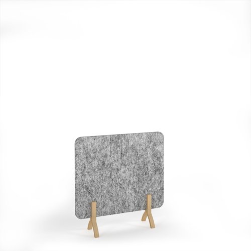 Grain Acoustic Floor Standing Screen Wooden Legs 1200w 1200h - Dark Silver Grey