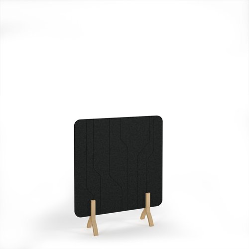 Grain Acoustic Floor Standing Screen Wooden Legs 1200w 1400h - Black