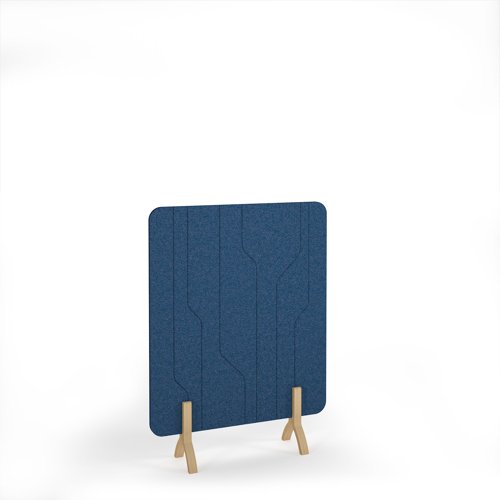 Grain Acoustic Floor Standing Screen Wooden Legs 1200w 1600h - Blue