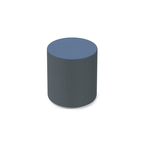 Groove modular breakout seating bubble - elapse grey body with range blue top