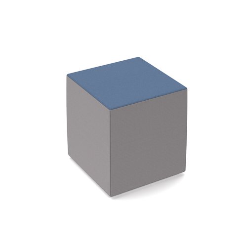 Groove modular breakout seating square - forecast grey body with range blue top