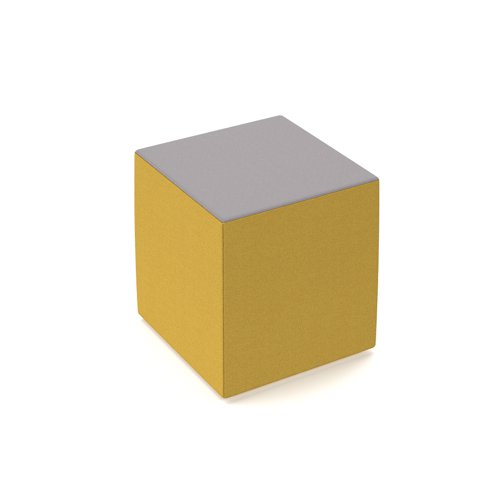 Groove modular breakout seating square - lifetime yellow body with forecast grey top