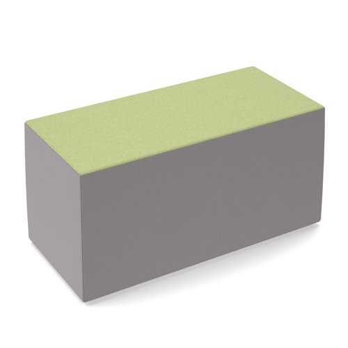 Groove modular breakout seating brick - forecast grey body with endurance green top