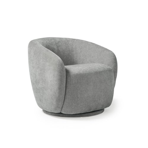 Grace single swivel club chair in warm grey