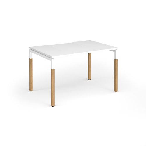 Connex Goal-Post Wooden 1200 x 800 x 725mm Single Desk - White Frame / White Top