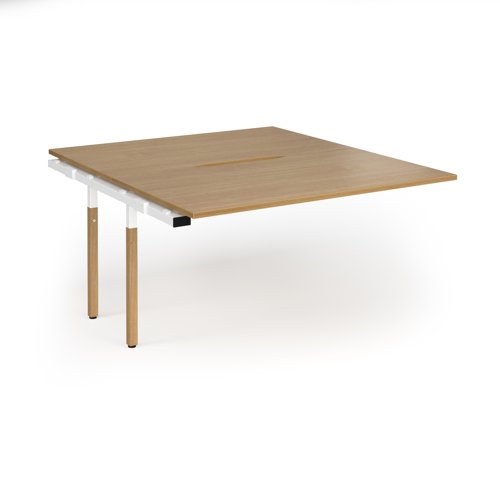 Connex Goal-Post Wooden 1400 x 1600 x 725mm Back to Back Add On Bay - White Frame / Oak Top