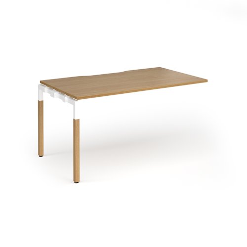 Connex Goal-Post Wooden 1400 x 800 x 725mm Single Add On Bay - White Frame / Oak Top