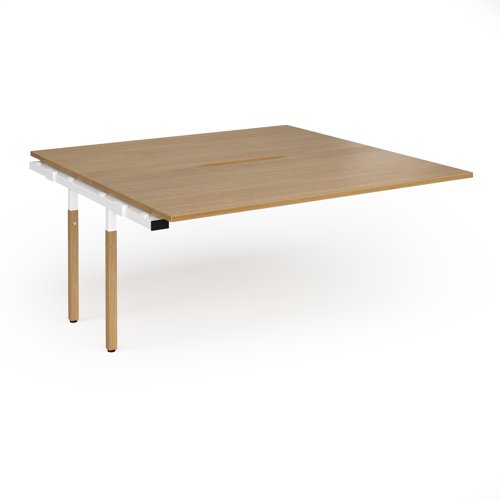 Connex Goal-Post Wooden 1600 x 1600 x 725mm Back to Back Add On Bay - White Frame / Oak Top