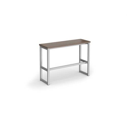 Otto Poseur benching solution high bench 1050mm wide - silver frame, barcelona walnut top  HB1050-S-BW