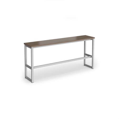 Otto Poseur benching solution high bench 1650mm wide - silver frame, barcelona walnut top
