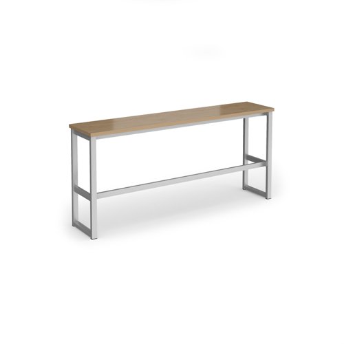 Otto Poseur benching solution high bench 1650mm wide - silver frame, kendal oak top