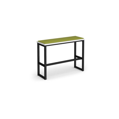 Otto Poseur benching solution high bench 1050mm wide with made to order upholstered seat pad - black frame, white top