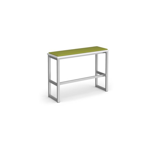 Otto Poseur benching solution high bench 1050mm wide with made to order upholstered seat pad - silver frame, white top