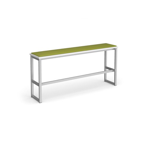 Otto Poseur benching solution high bench 1650mm wide with made to order upholstered seat pad - silver frame, white top