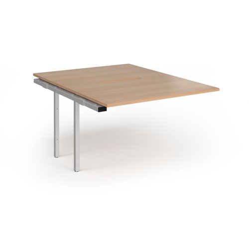 Connex Plus O Frame 1200 x 1600 x 725mm Back to Back Add On Bay - Silver Frame / Beech Top