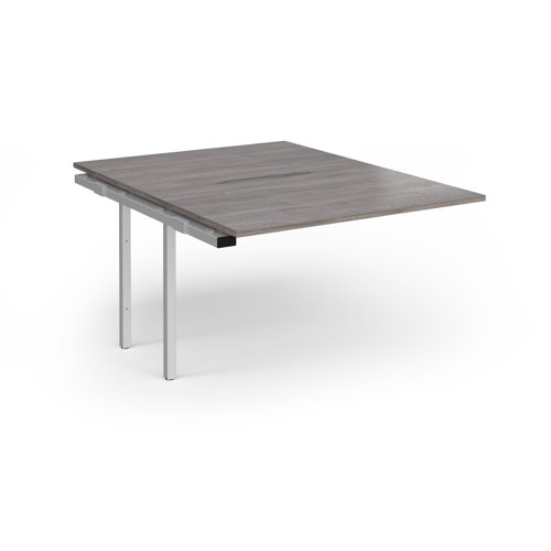 Connex Plus O Frame 1200 x 1600 x 725mm Back to Back Add On Bay - Silver Frame / Grey Oak Top