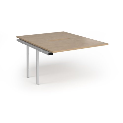 Connex Plus O Frame 1200 x 1600 x 725mm Back to Back Add On Bay - Silver Frame / Kendal Oak Top