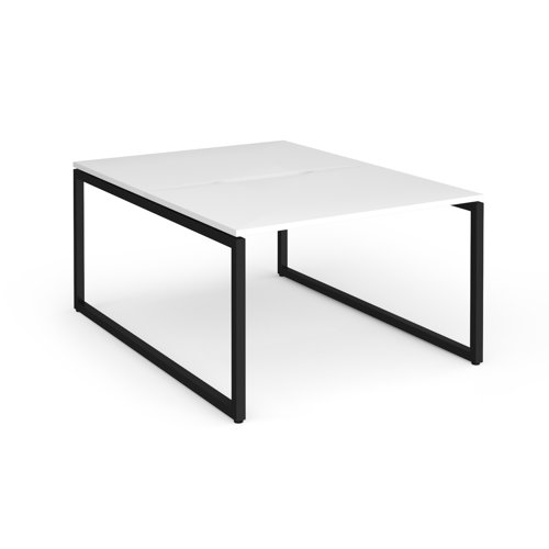 Connex Plus O Frame 1200 x 1600 x 725mm Back to Back Desk (2 x 1200mm) - Black Frame / White Top