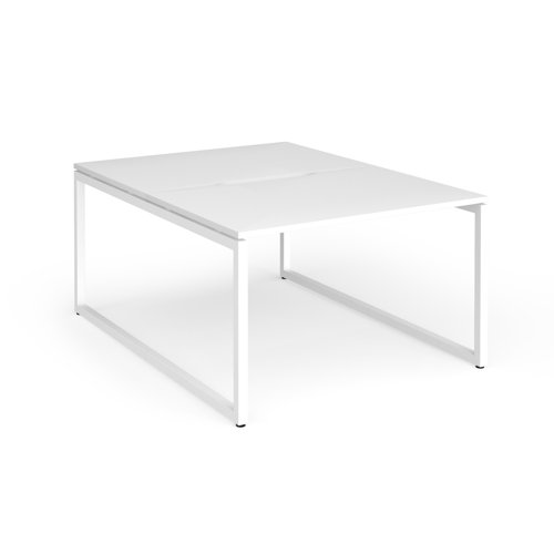 Connex Plus O Frame 1200 x 1600 x 725mm Back to Back Desk (2 x 1200mm) - White Frame / White Top