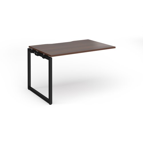 Connex Plus O Frame 1200 x 800 x 725mm Single Add On Bay - Black Frame / Walnut Top