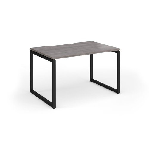 Connex Plus O Frame 1200 x 800 x 725mm Single Desk - Black Frame / Grey Oak Top