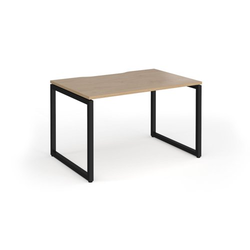 Connex Plus O Frame 1200 x 800 x 725mm Single Desk - Black Frame / Kendal Oak Top