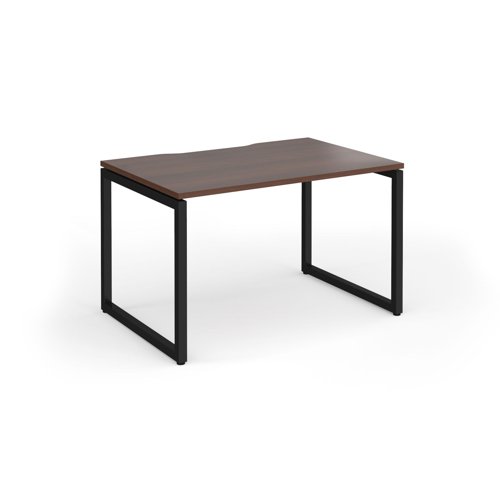 Connex Plus O Frame 1200 x 800 x 725mm Single Desk - Black Frame / Walnut Top