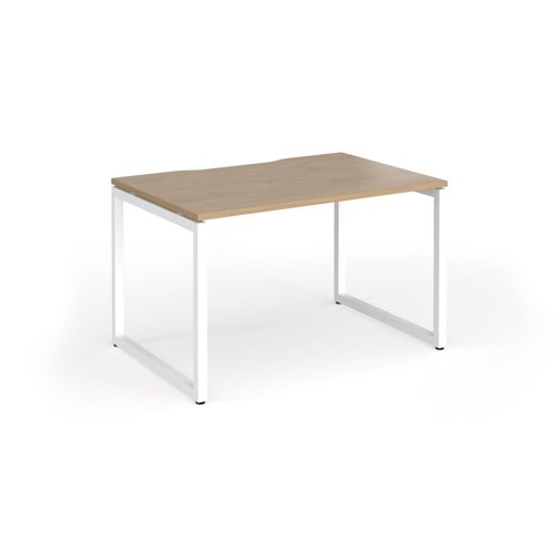 Connex Plus O Frame 1200 x 800 x 725mm Single Desk - White Frame / Kendal Oak Top