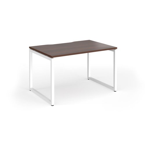 Connex Plus O Frame 1200 x 800 x 725mm Single Desk - White Frame / Walnut Top