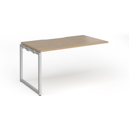 Connex Plus O Frame 1400 x 800 x 725mm Single Add On Bay - Silver Frame / Kendal Oak Top