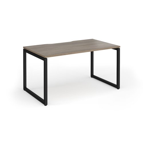 Connex Plus O Frame 1400 x 800 x 725mm Single Desk - Black Frame / Nebraska Oak Top