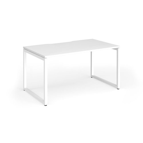 Connex Plus O Frame 1400 x 800 x 725mm Single Desk - White Frame / White Top