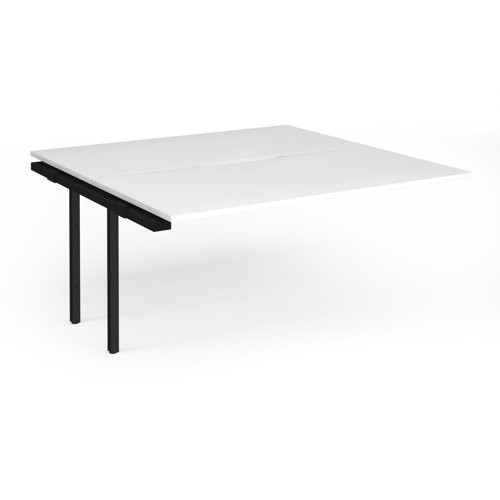 Connex Plus O Frame 1600 x 1600 x 725mm Back to Back Add On Bay - Black Frame / White Top