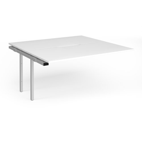 Connex Plus O Frame 1600 x 1600 x 725mm Back to Back Add On Bay - Silver Frame / White Top