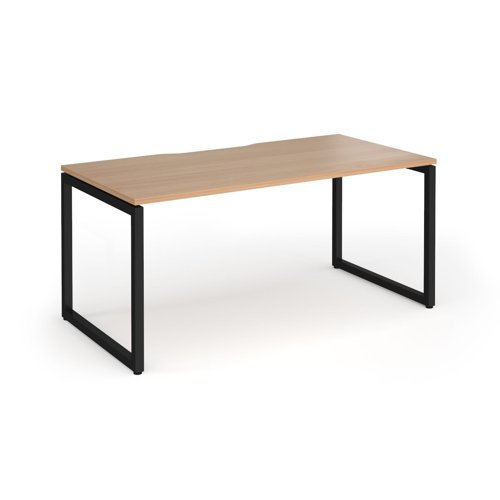 Connex Plus O Frame 1600 x 800 x 725mm Single Desk - Black Frame / Beech Top