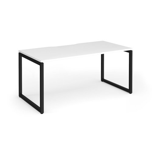 Connex Plus O Frame 1600 x 800 x 725mm Single Desk - Black Frame / White Top