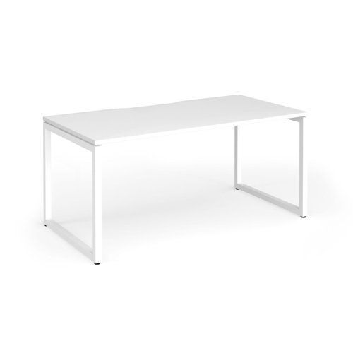 Connex Plus O Frame 1600 x 800 x 725mm Single Desk - White Frame / White Top