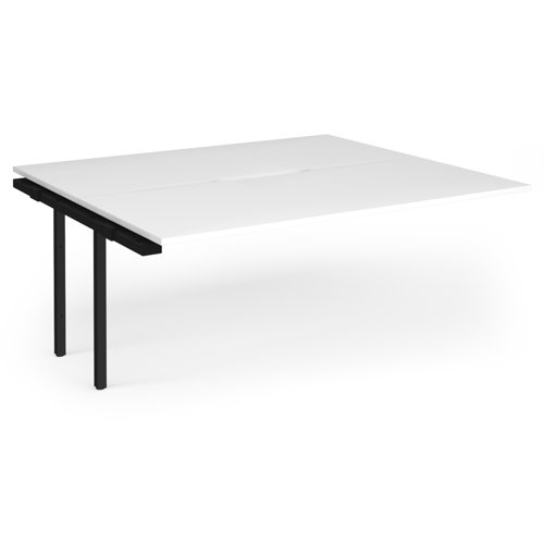 Connex Plus O Frame 1800 x 1600 x 725mm Back to Back Add On Bay - Black Frame / White Top