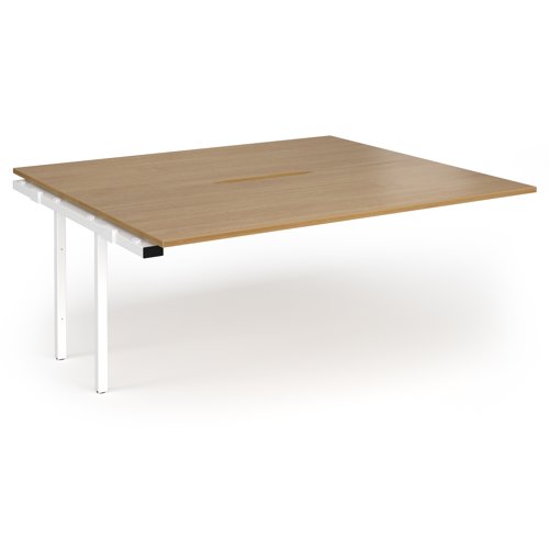 Connex Plus O Frame 1800 x 1600 x 725mm Back to Back Add On Bay - White Frame / Oak Top