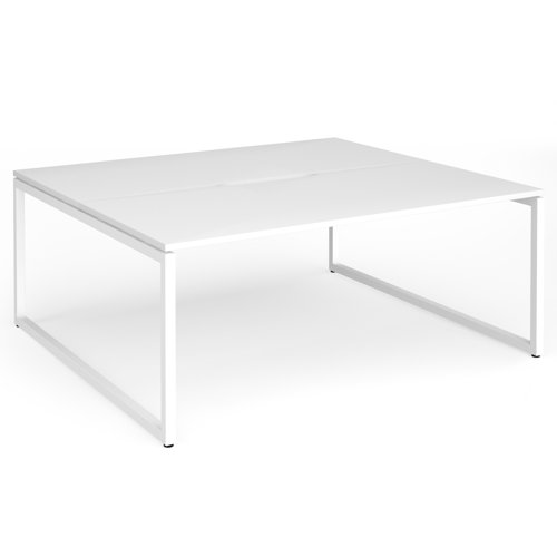 Connex Plus O Frame 1800 x 1600 x 725mm Back to Back Desk (2 x 1800mm) - White Frame / White Top